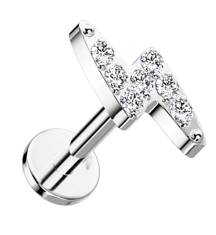 Bolt CZ Titanium Threadless Labret