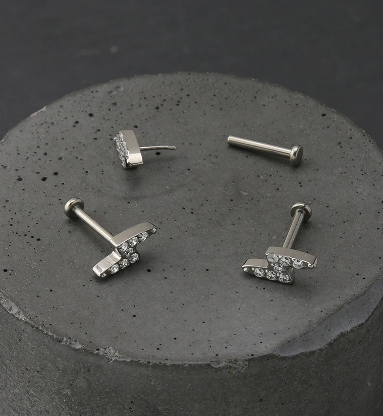 Bolt CZ Titanium Threadless Labret - Image 2