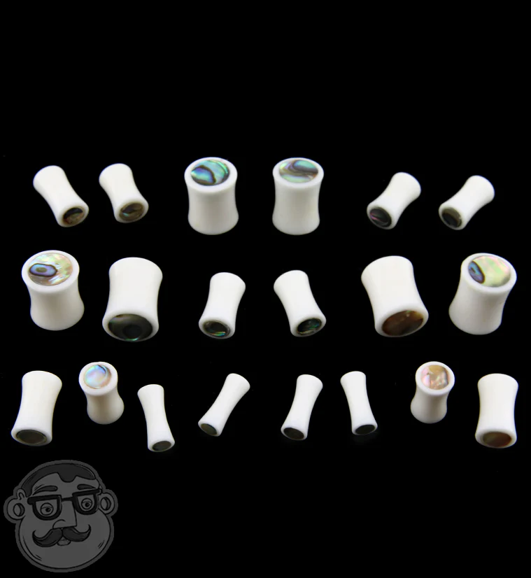 Bone Plugs with Abalone Shell Inlay - Image 3
