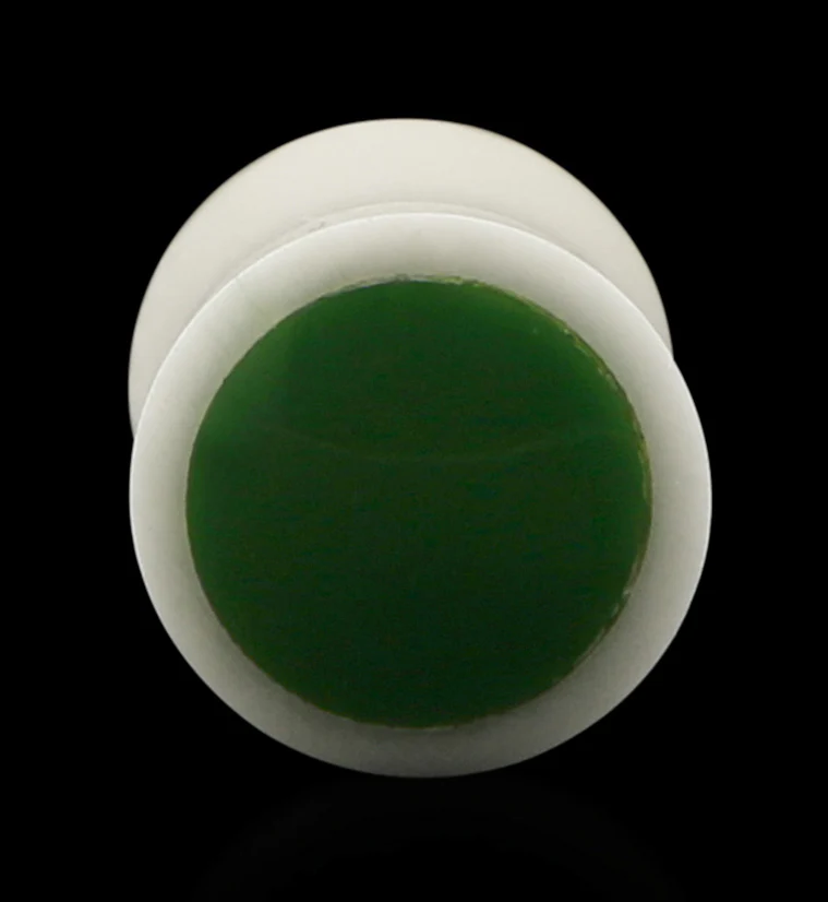 Bone Plugs with Green Resin Inlay - Image 3