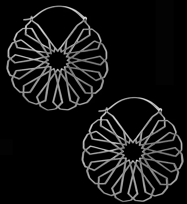 Borderline White Brass Earrings - Weights