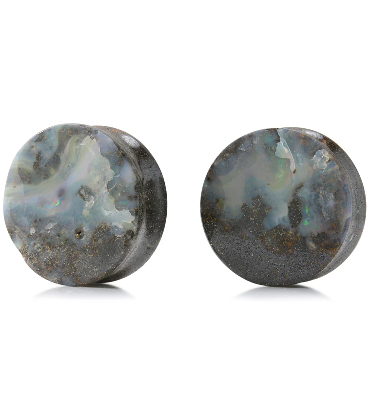 Boulder Opal Stone Plugs 1 Inch (25mm) Version 16 - Image 2