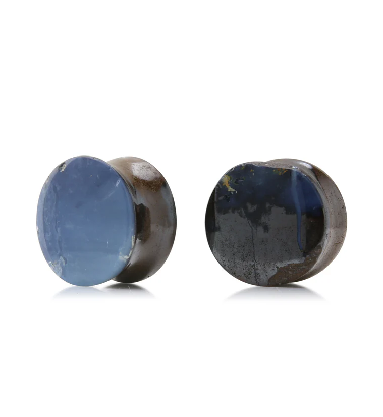 Boulder Opal Stone Plugs 5/8" (16.5mm) Version 3 - Image 2