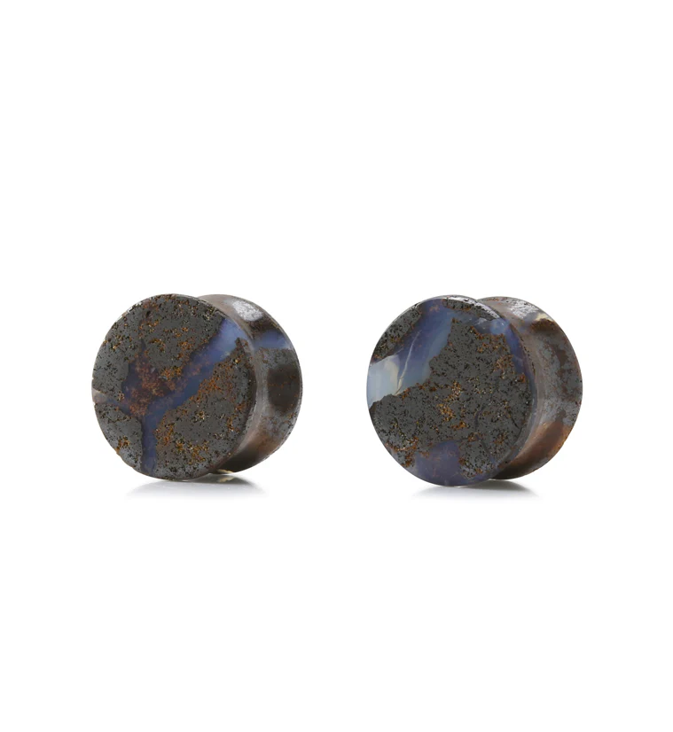 Boulder Opal Stone Plugs 9/16" (14mm) Version 1 - Image 2