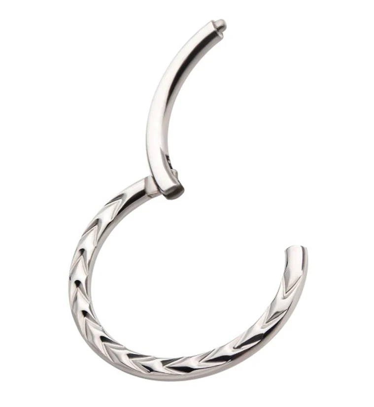 Braided Edge Titanium Hinged Segment Ring - Image 2