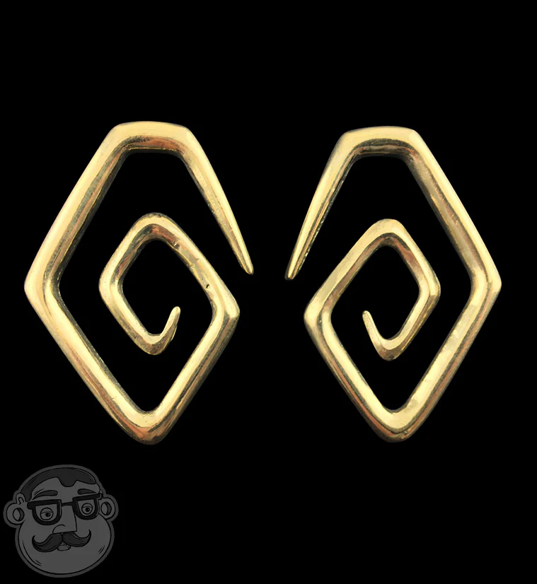 Brass Oval Spiral Ear Weights - Image 3