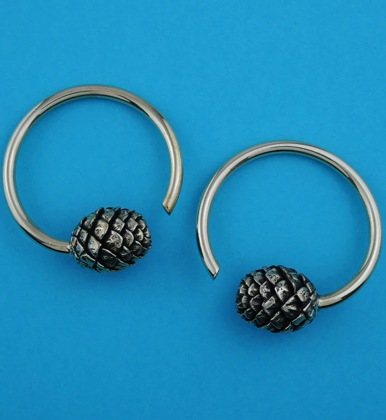 Brass Pine Cone Ear Weights - Image 2
