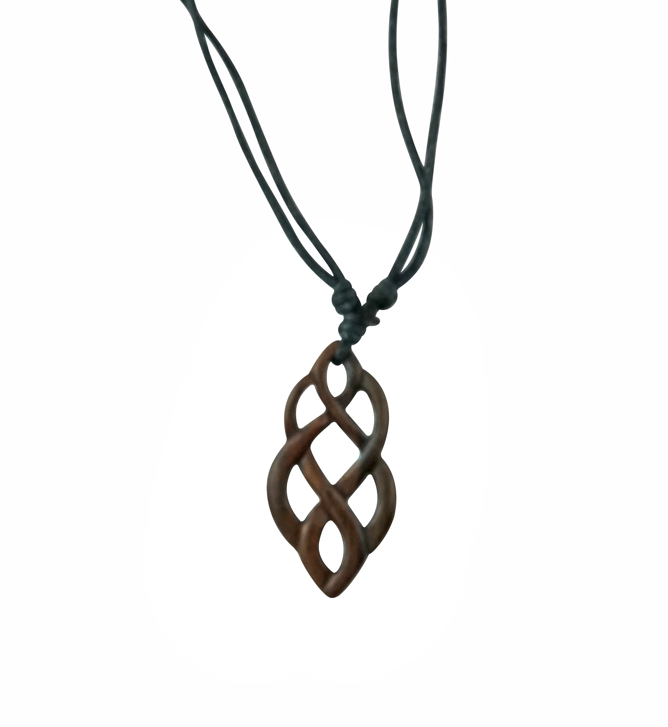 Celtic Knot Wood Pendant Necklace