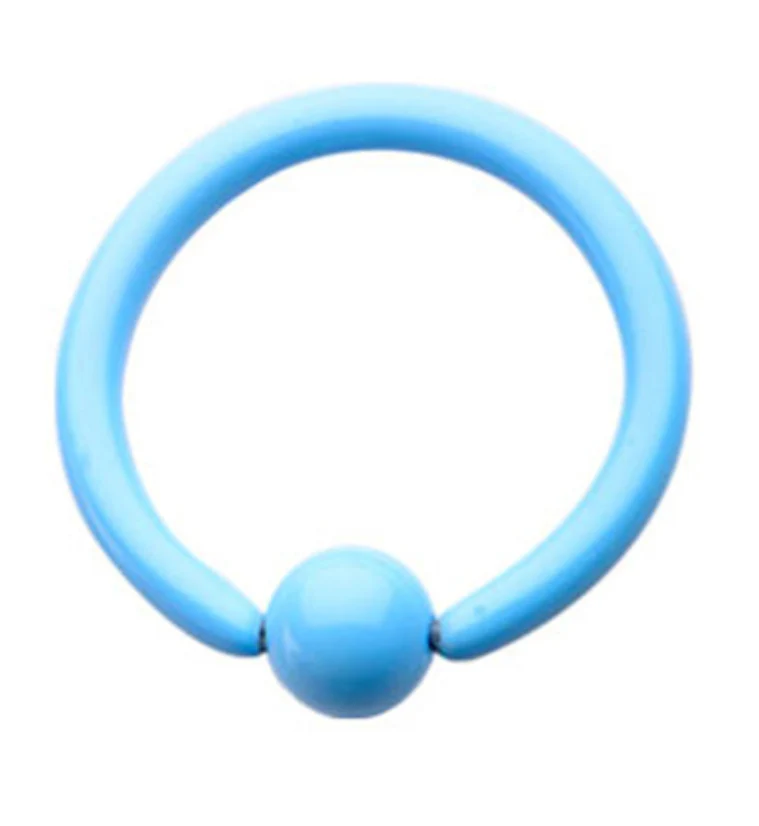 Ceramic Blue Coated Stainless Steel Captive Bead Ring