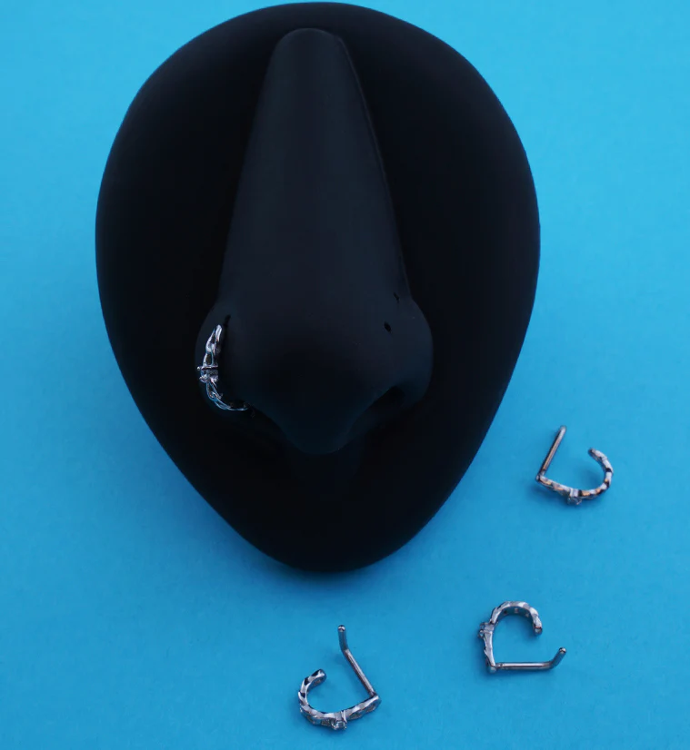 Chain Clear CZ Nose Curve