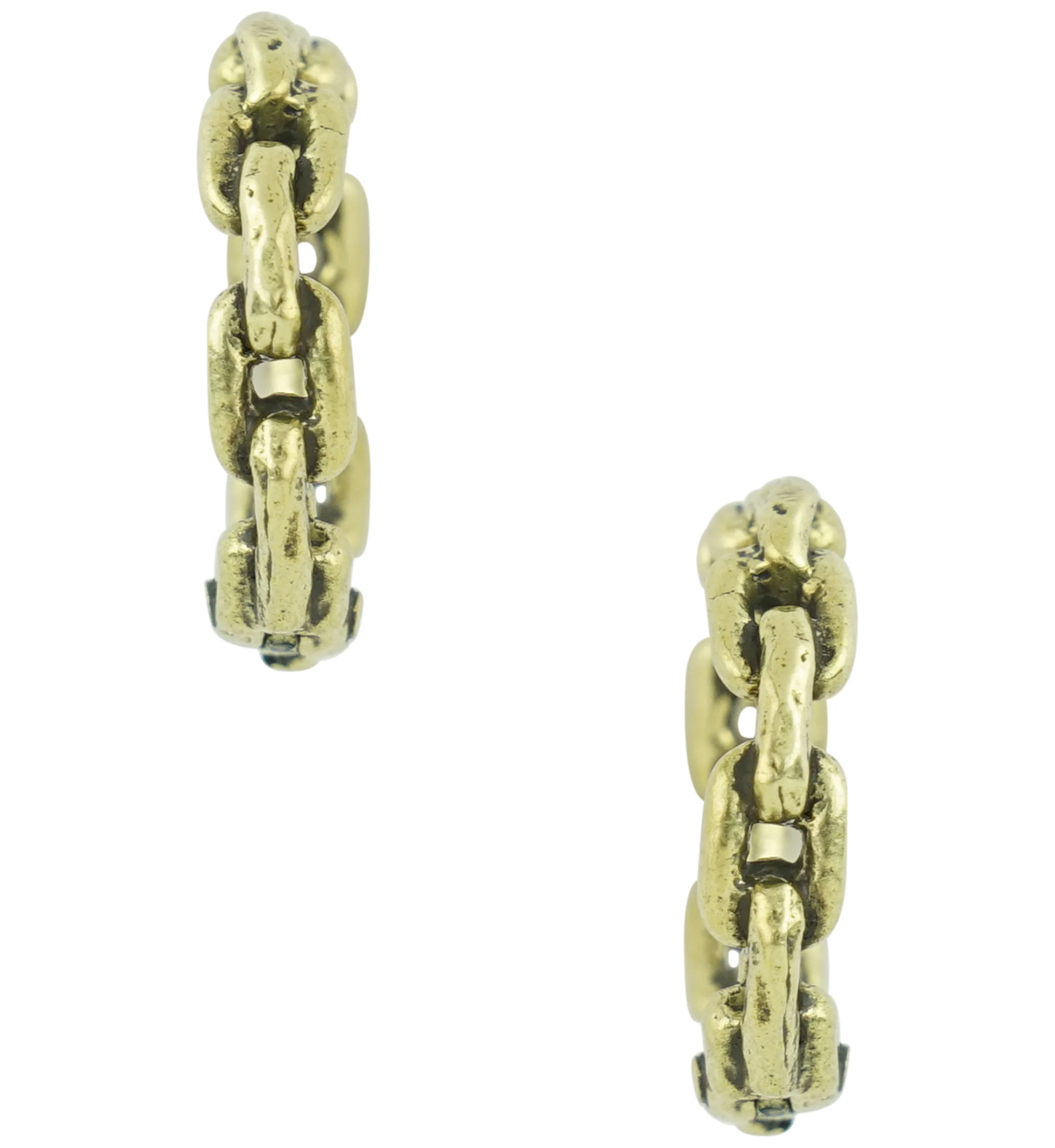 Chain Link Brass Hinged Stretched Ear Cuffs - Image 3