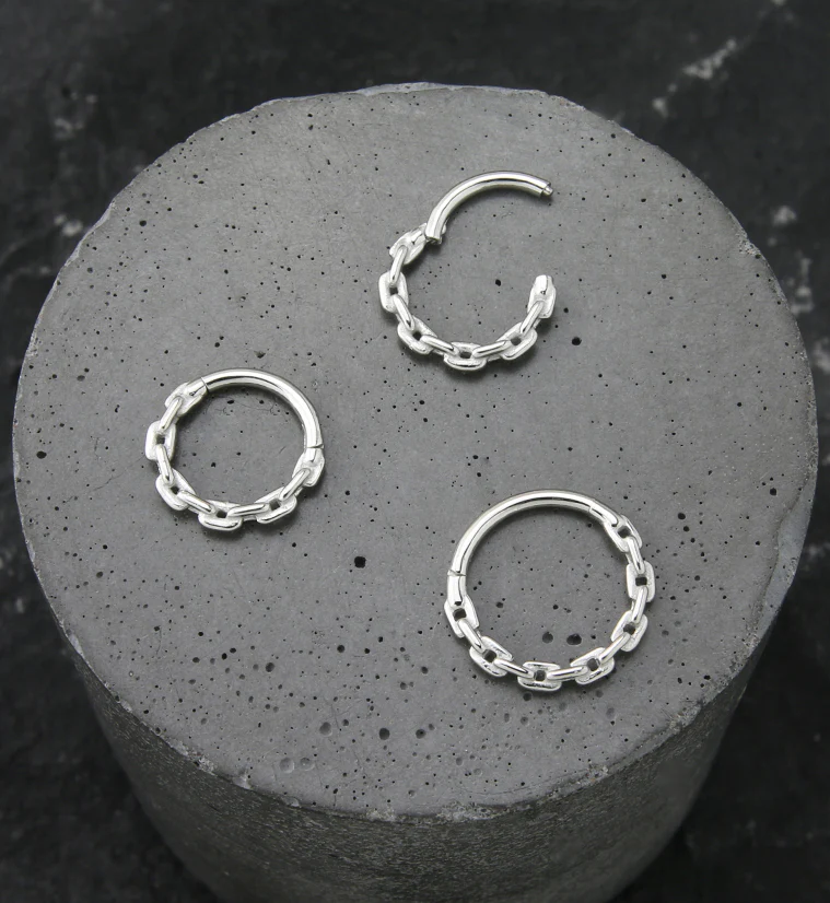 Chain Link Stainless Steel Hinged Segment Ring - Image 2