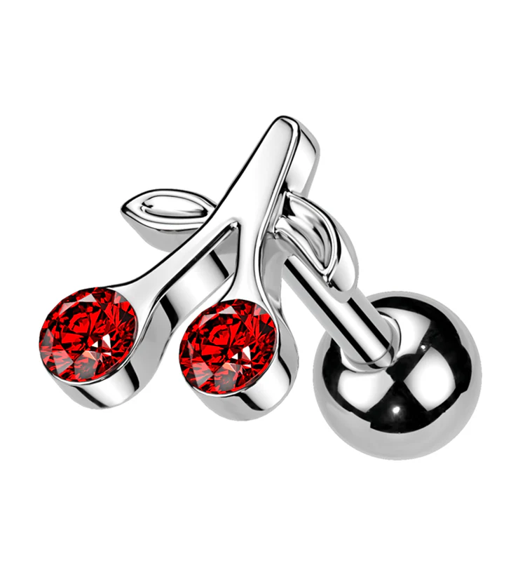 Cherry Red Cartilage Barbell