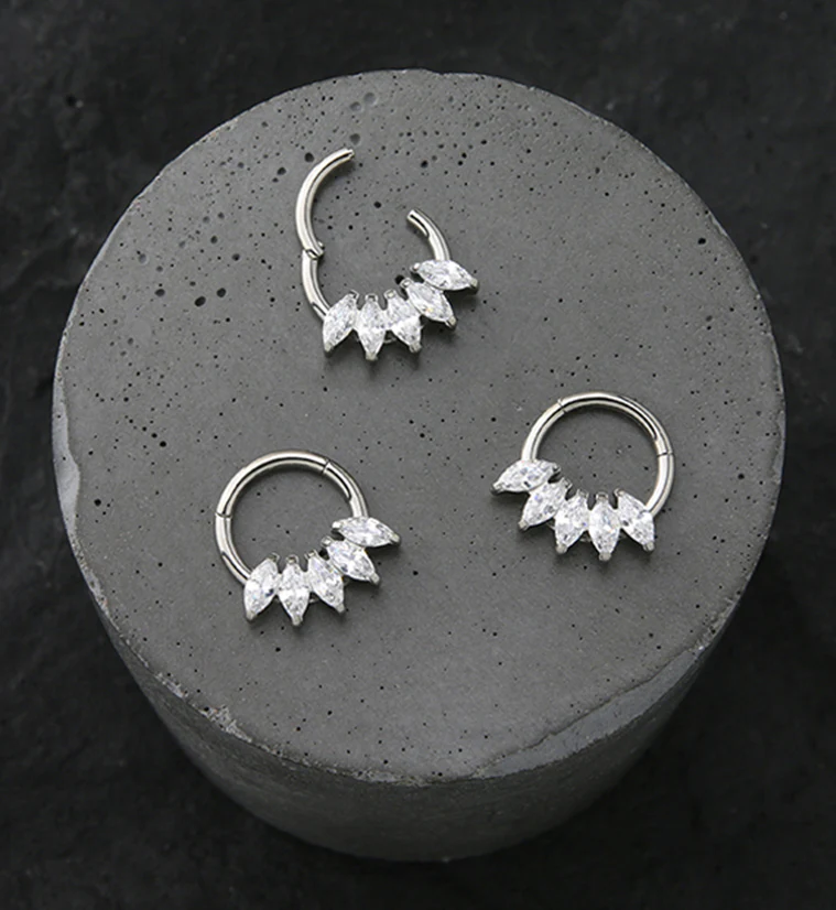 Cinque CZ Titanium Hinged Segment Ring - Image 2