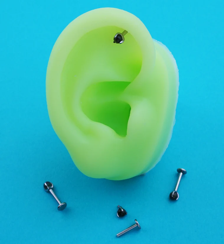 Claw Obsidian Stone Internally Threaded Titanium Labret - Image 2
