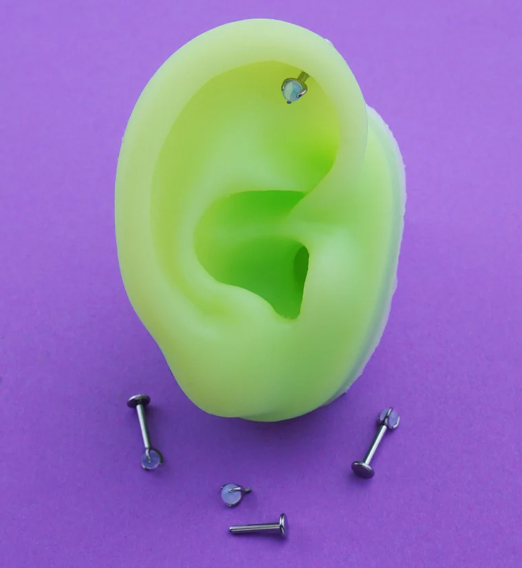 Claw Opalite Internally Threaded Titanium Labret - Image 2
