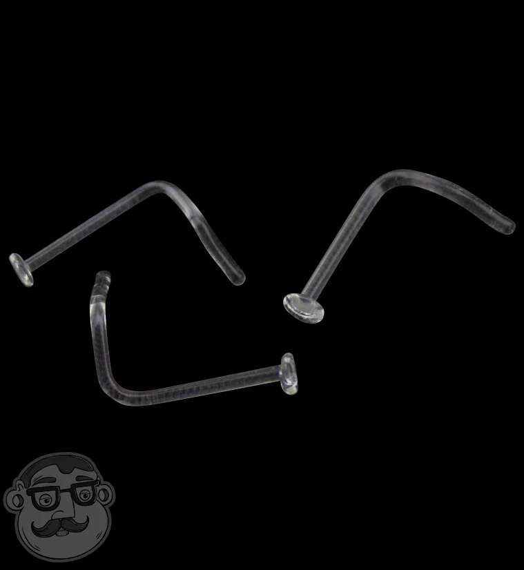 Clear Curved Glass Nose Ring
