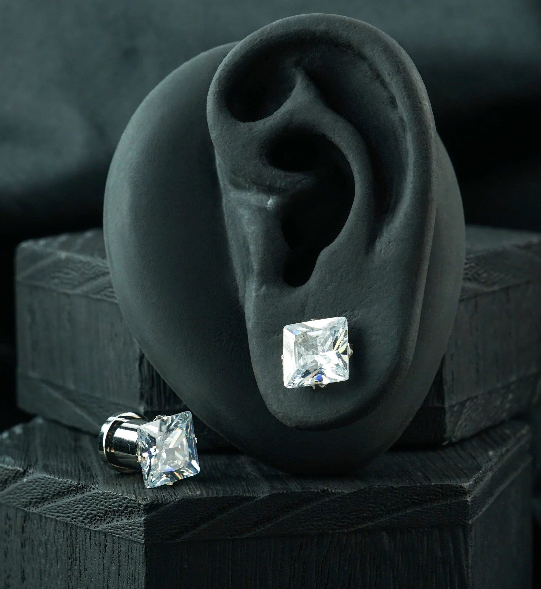 Clear CZ Gem Diamond Stud Plugs - Image 2