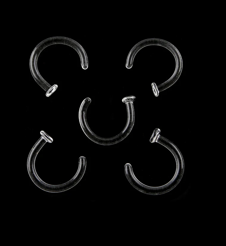 Clear Glass Hoop Nose Ring