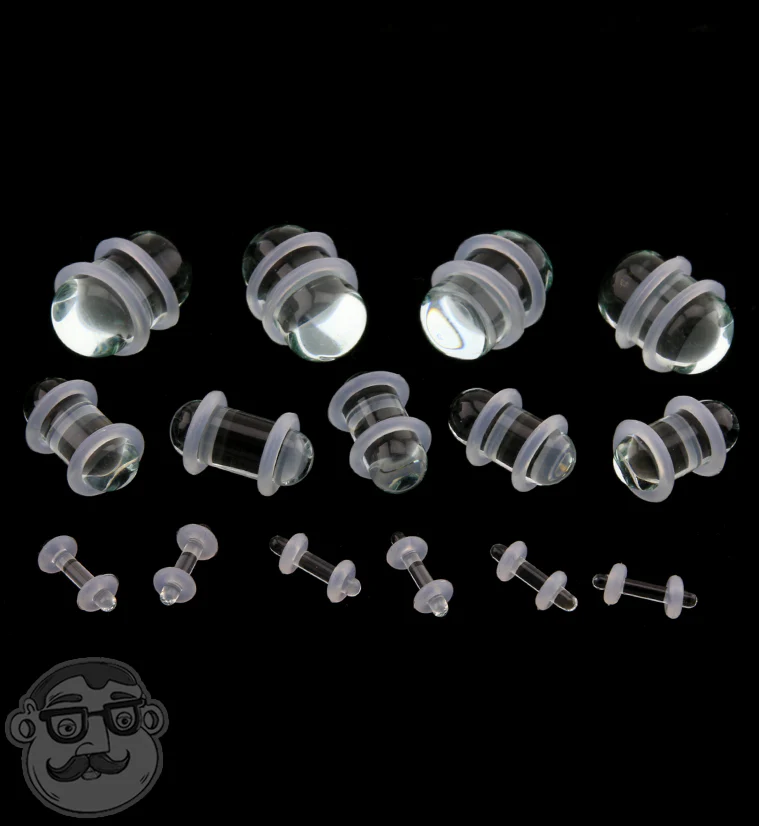 Clear Glass No Flare Plugs - Image 3