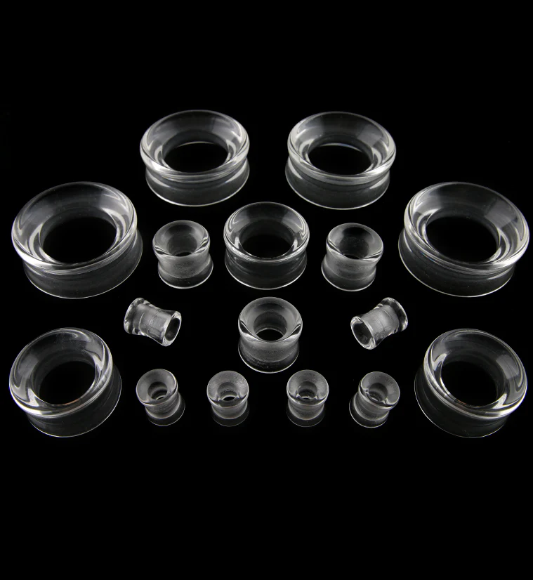Clear Glass Tunnel Plugs - Image 3