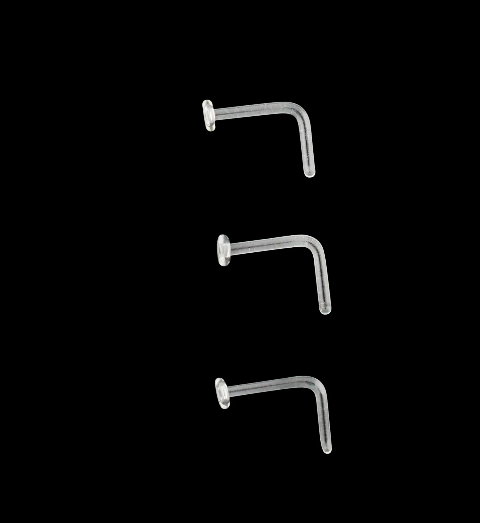 Clear L Bend Nose Ring - Image 2