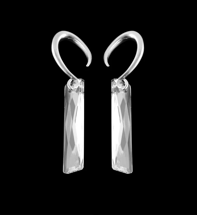 Clear Swarovski Tower CZ White Brass Hangers - Image 2