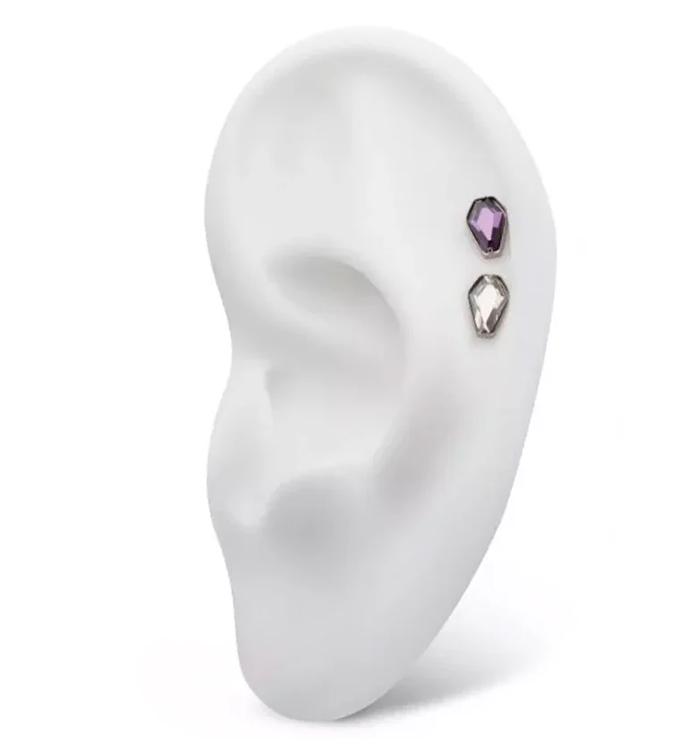 Coffin Clear CZ Titanium Threadless Top - Image 3