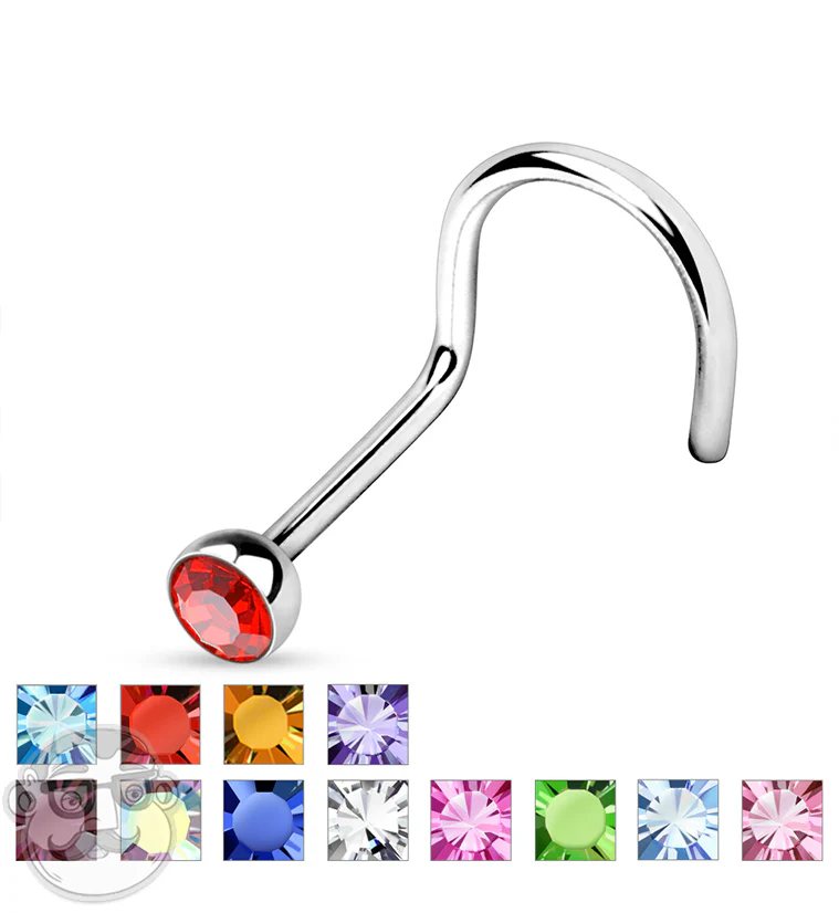 Clear CZ Gem Nose Screw - Image 3