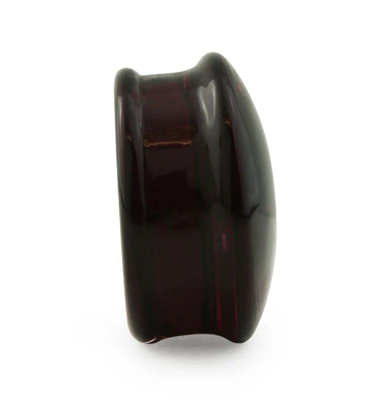 Convex Purple Glass Plugs - Double Flare - Image 4