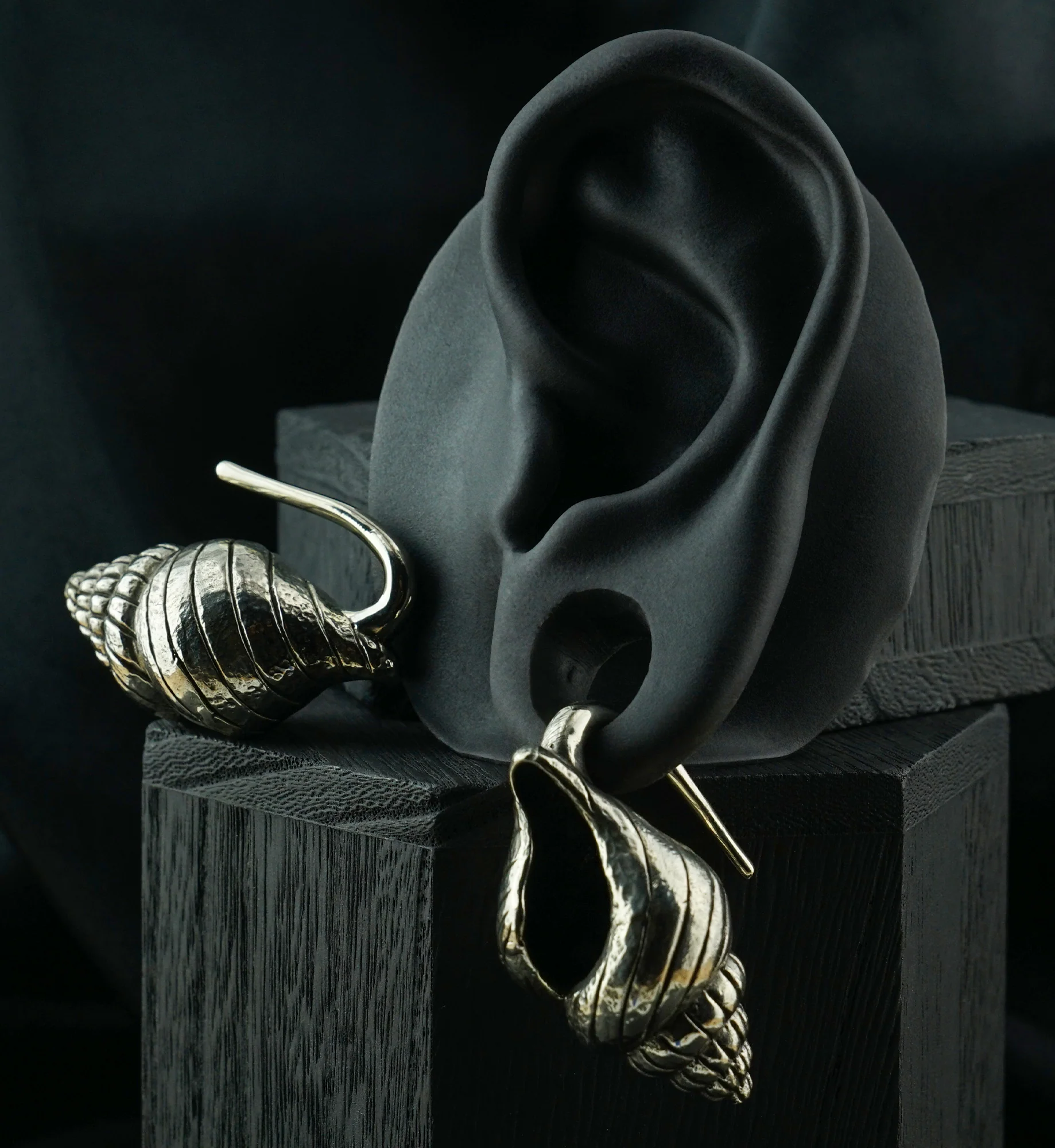 Conch Shell White Brass Ear Weights - Image 2
