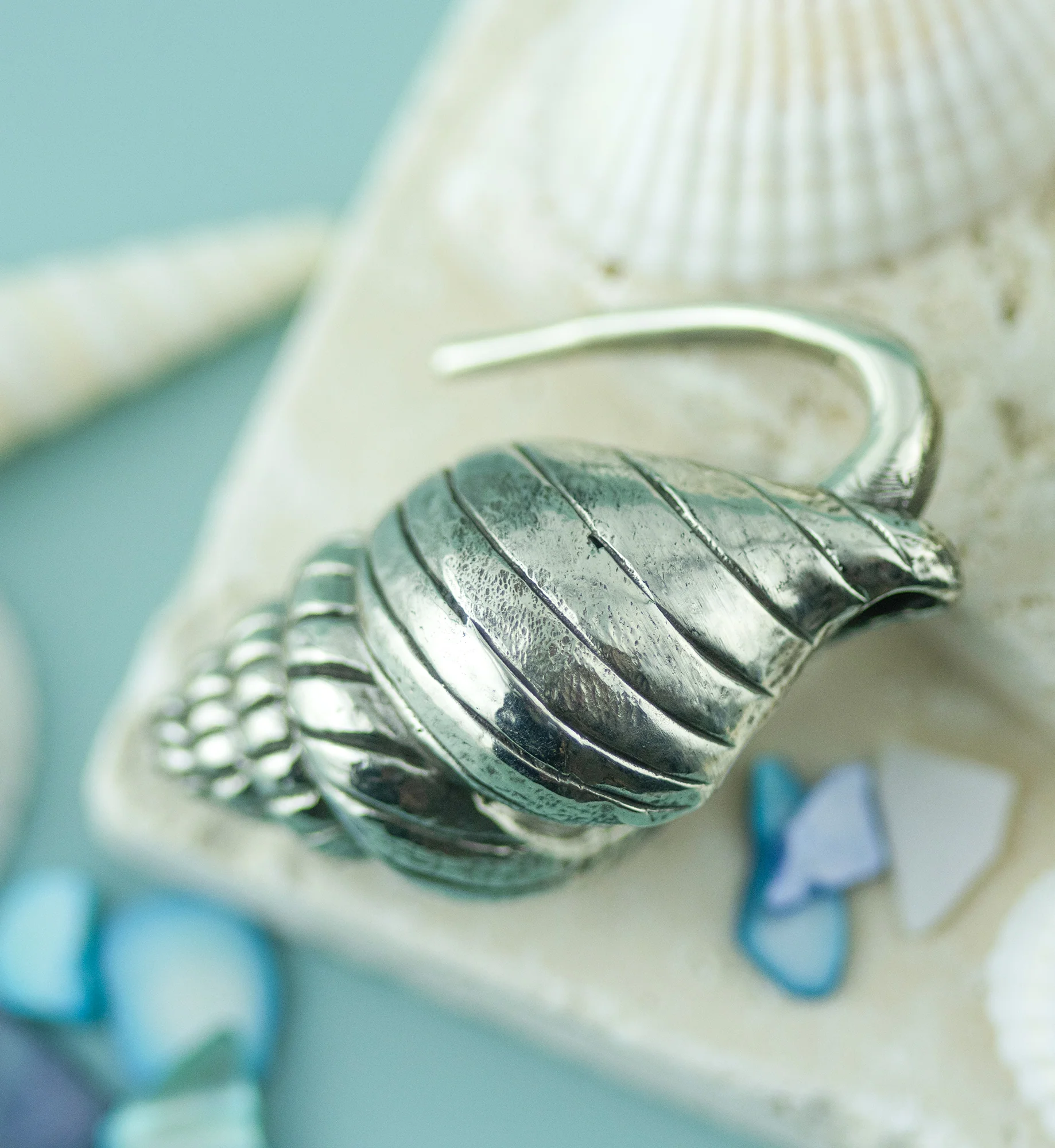 Conch Shell White Brass Ear Weights - Image 7