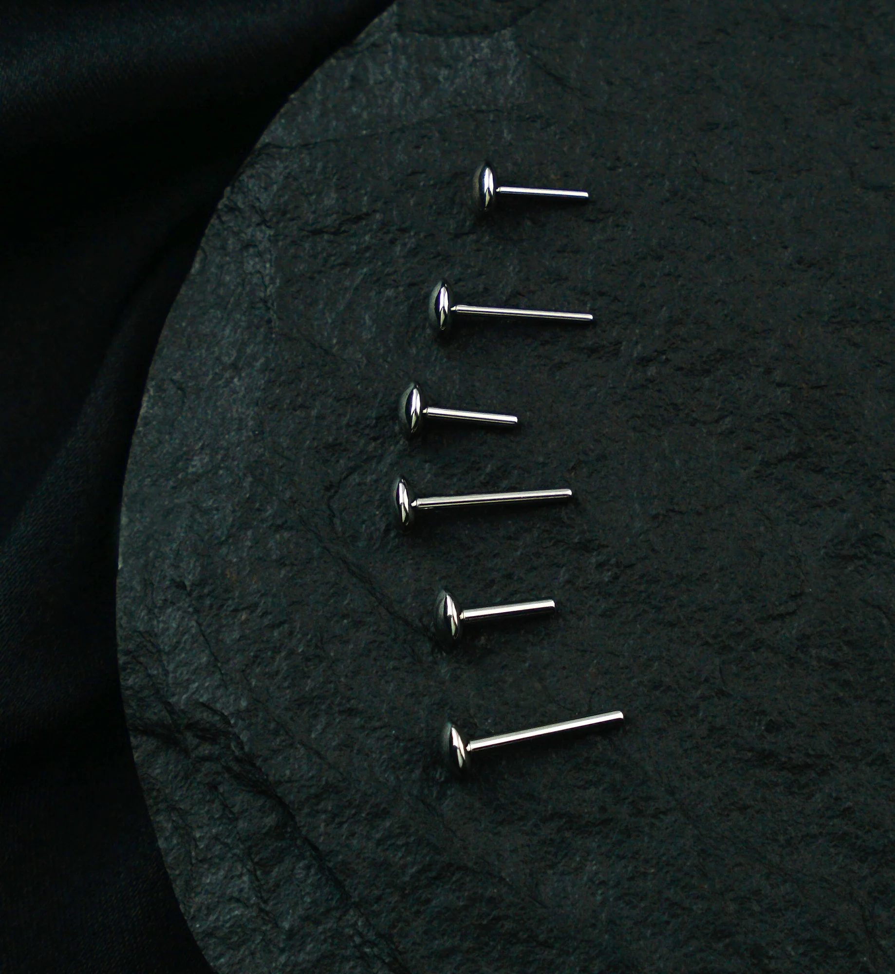 Convex Base Titanium Threadless Labret Post - Image 2