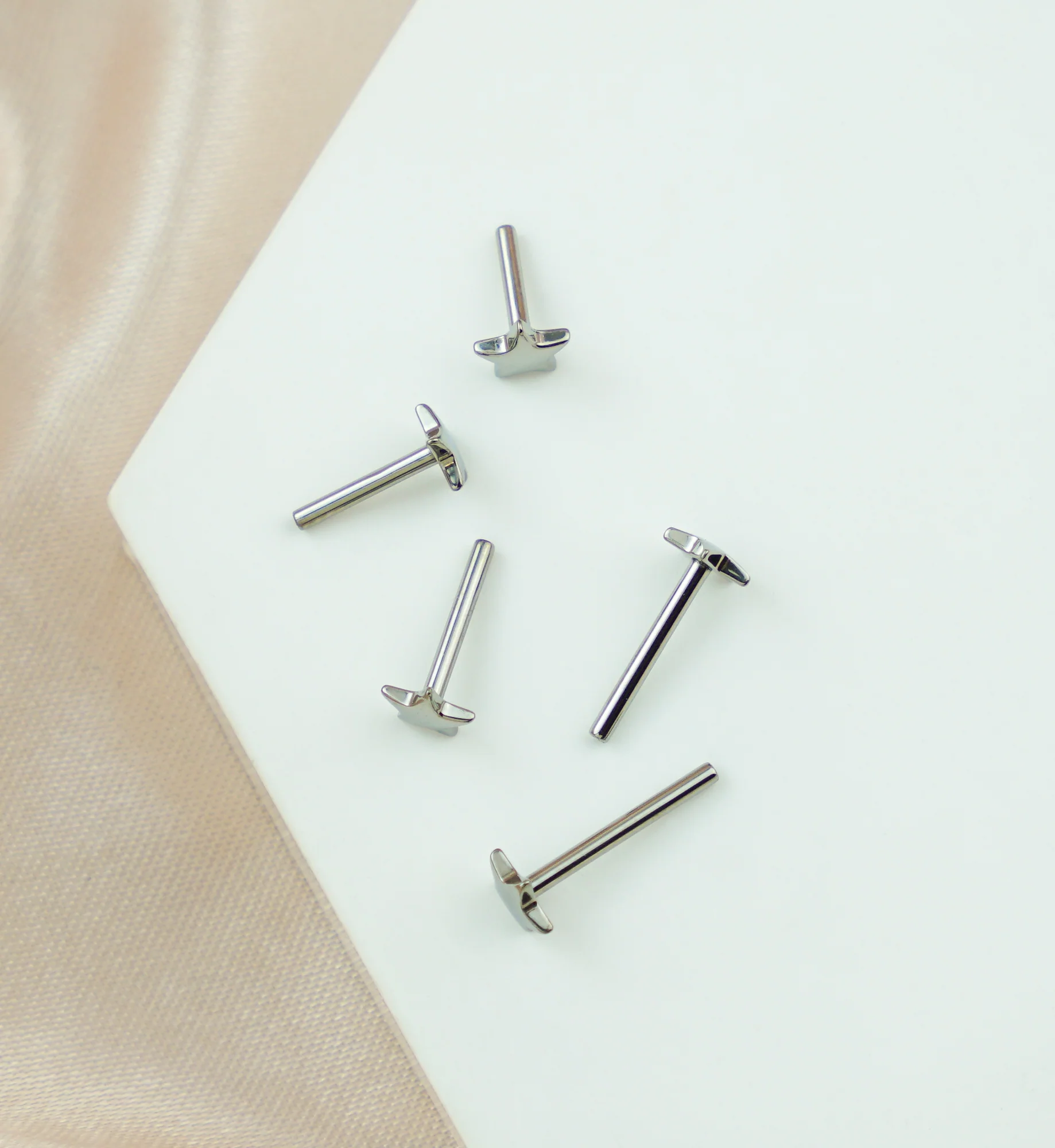 Convex Star Titanium Threadless Labret Post - Image 2