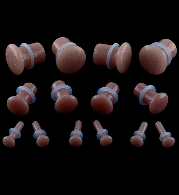 Coral Glow in the Dark Glass Plugs - Single Flare - Image 2