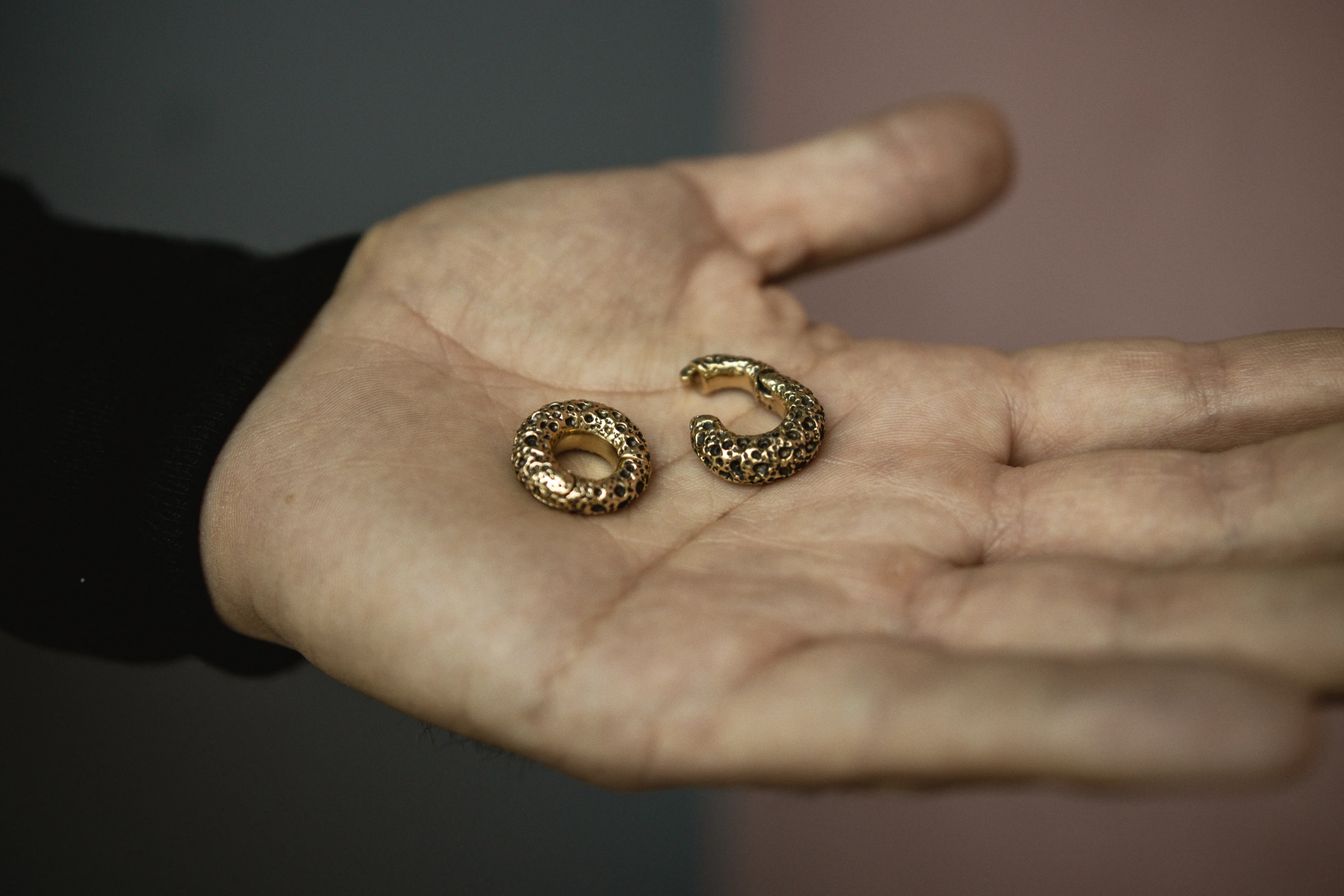Coral Sponge Brass Hinged Ear Weights - Image 7