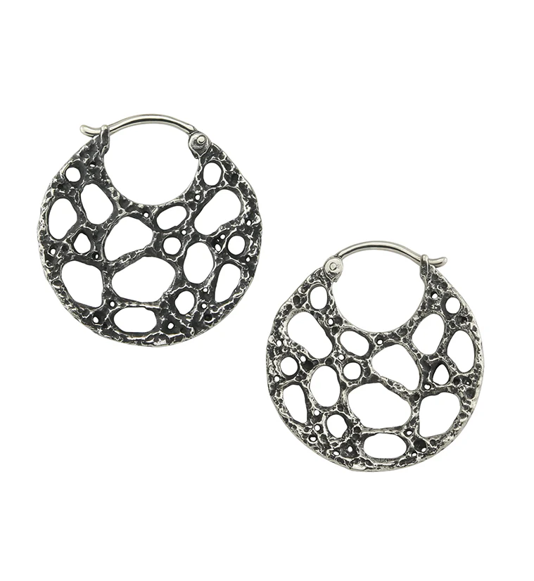 Coral Sponge White Brass Hangers / Earrings - Image 2