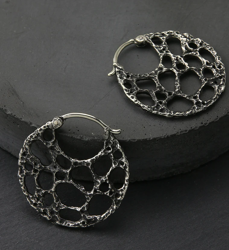 Coral Sponge White Brass Hangers / Earrings - Image 4