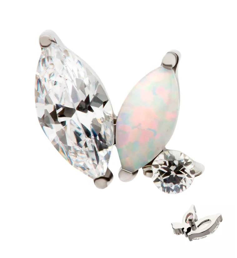 Coterie White Opalite Internally Threaded Titanium Top