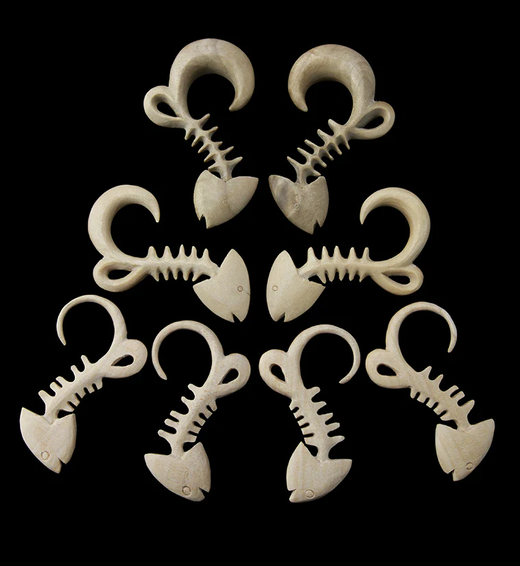 Crocodile Wooden Fish Bone Hangers - Image 3