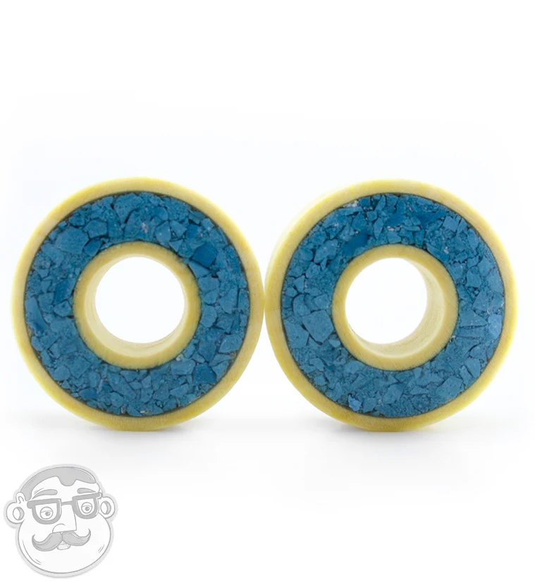 Crocodile Wooden Tunnels with Crushed Turquoise Stone Inlay - Image 5