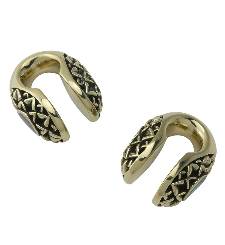 Crux Abalone Keyhole Brass Ear Weights - Image 3