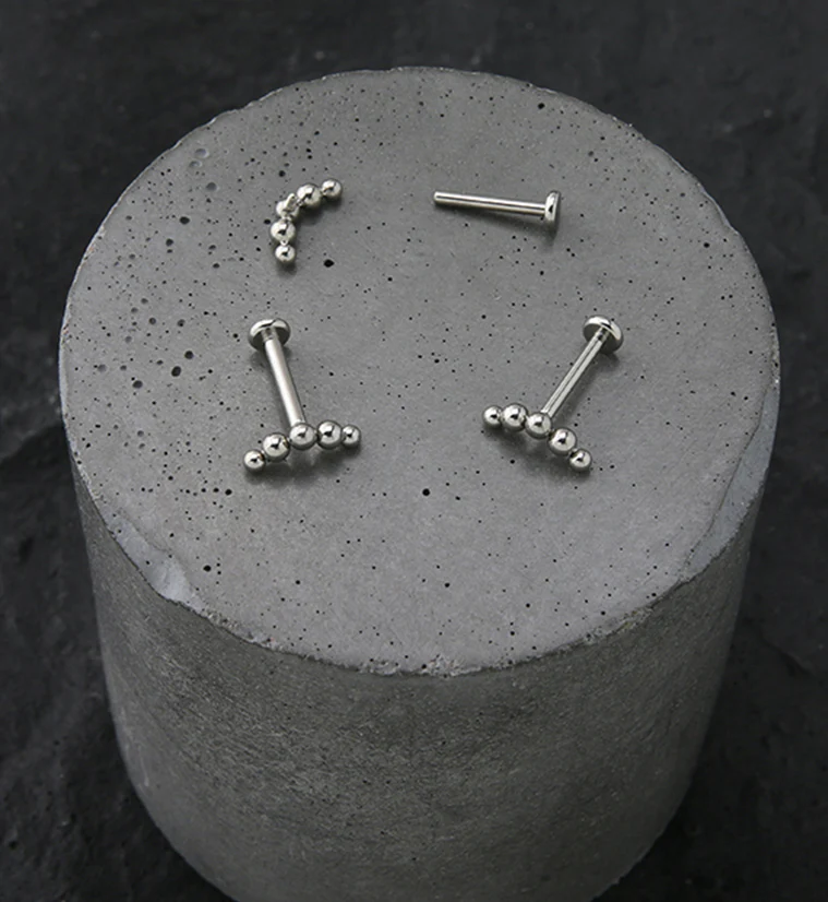 Curve Beaded Titanium Internally Threaded Labret - Image 2
