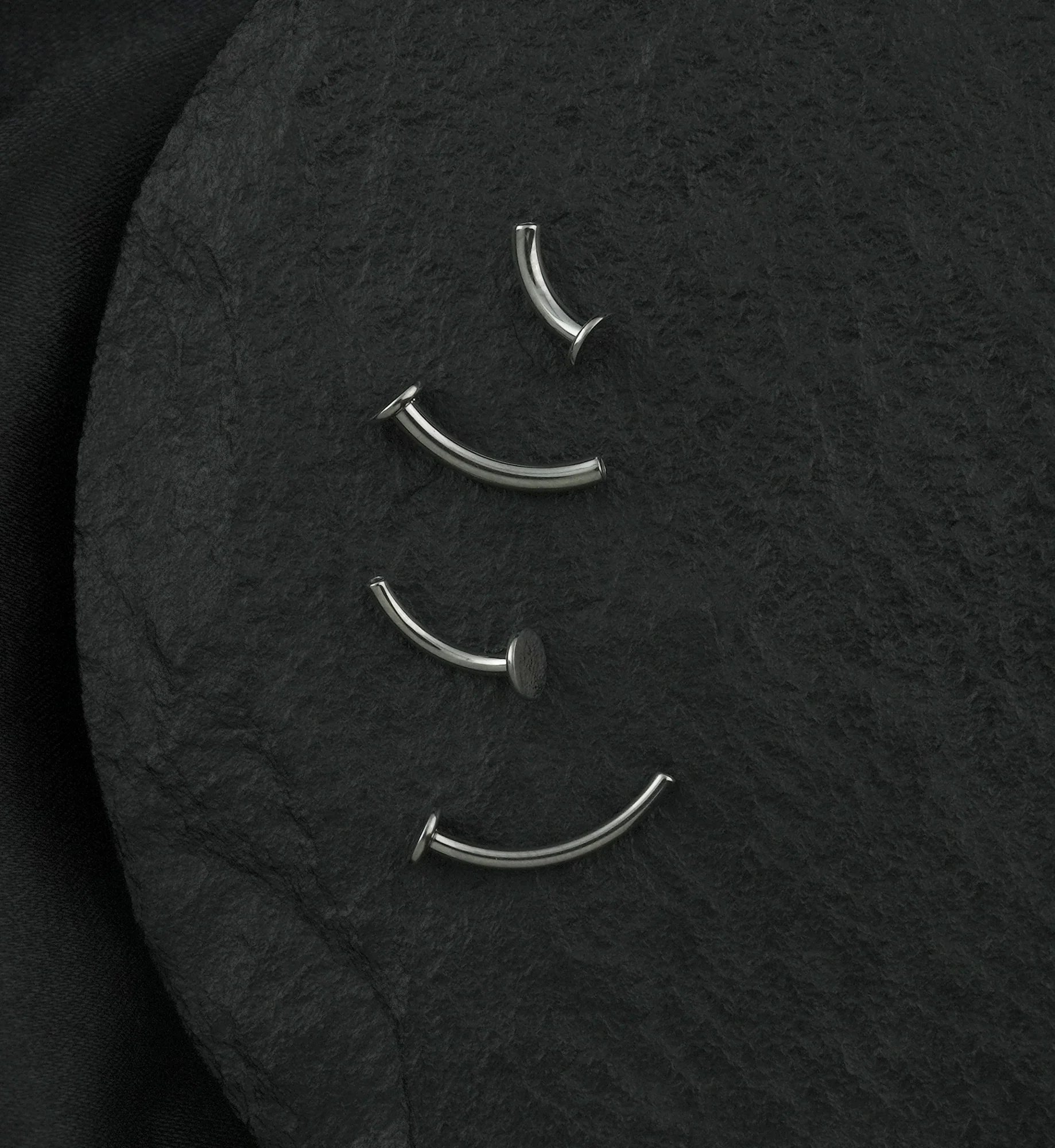 Curved Internally Threaded Titanium Flat Back Barbell (Post Only) - Image 2