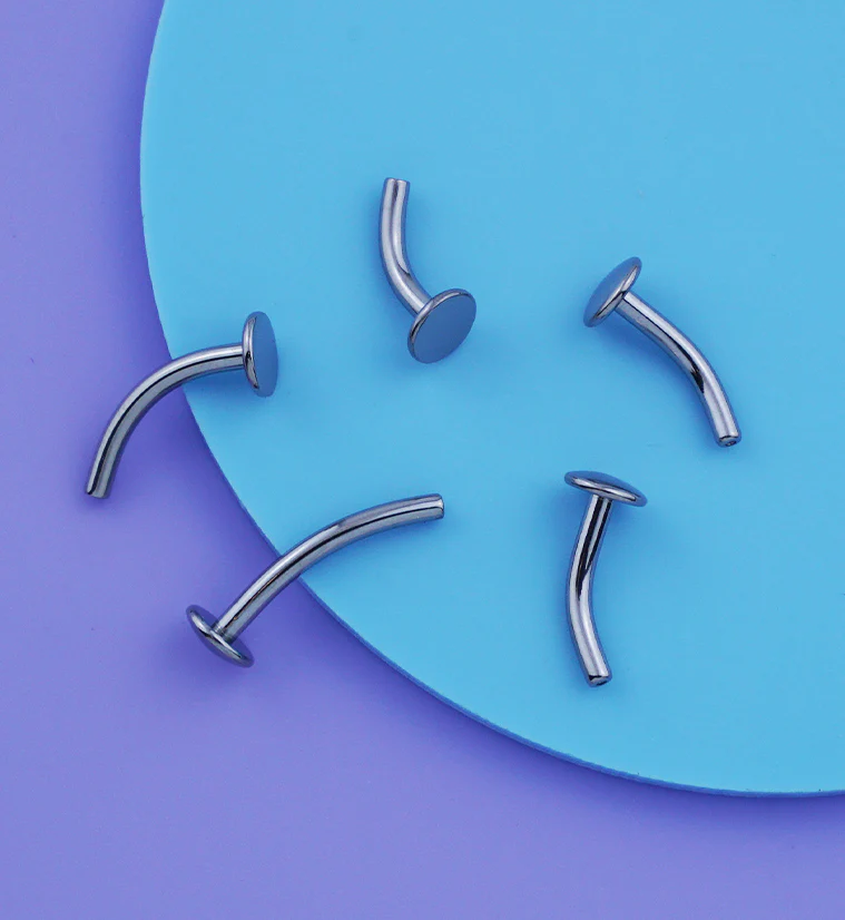 Curved Titanium Threadless Labret (Post Only) - Image 2