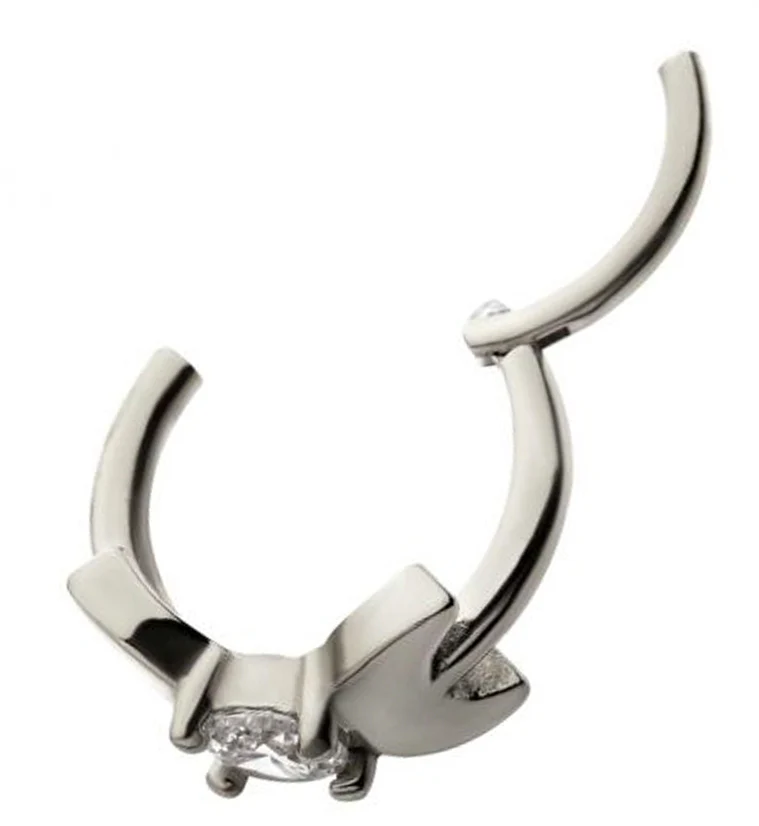 CZ Bow Hinged Segment Ring - Image 2