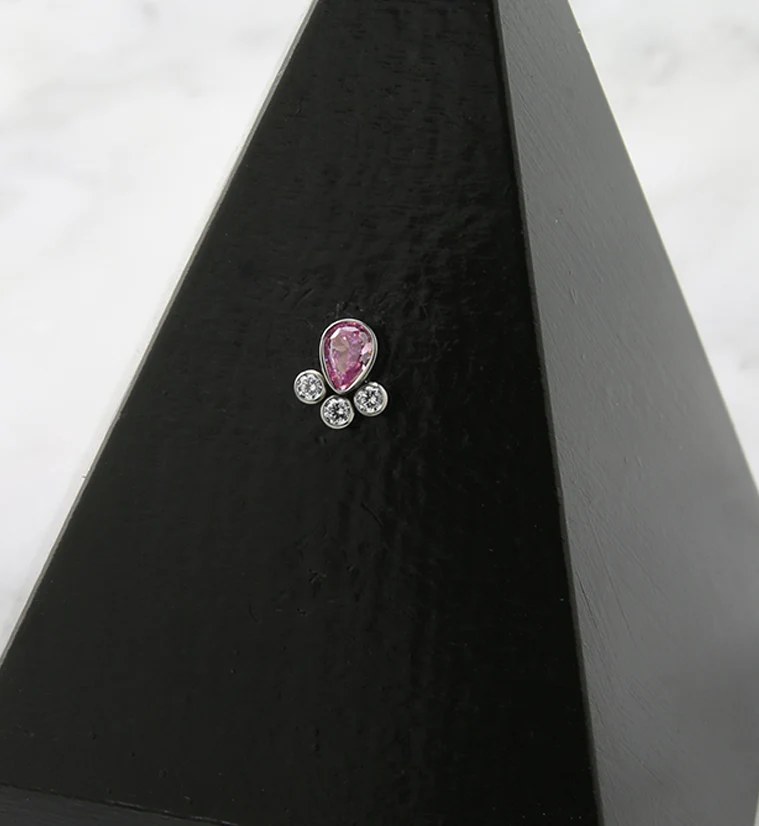 Dab Pink CZ Titanium Threadless Top - Image 2