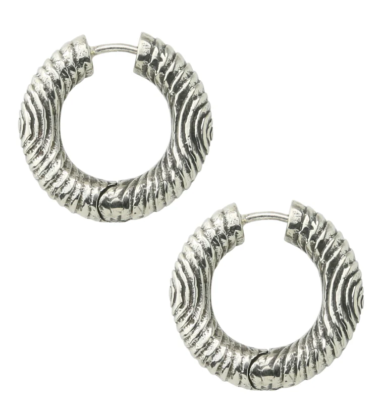 Dab White Brass Hinged Earrings