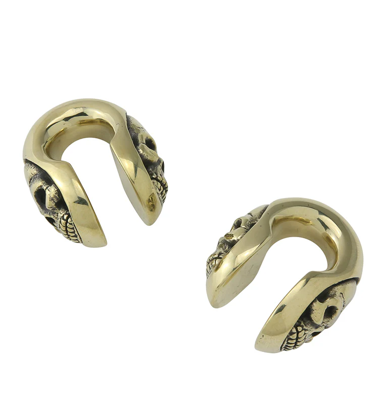 Death Keyhole Brass Ear Weights - Image 3