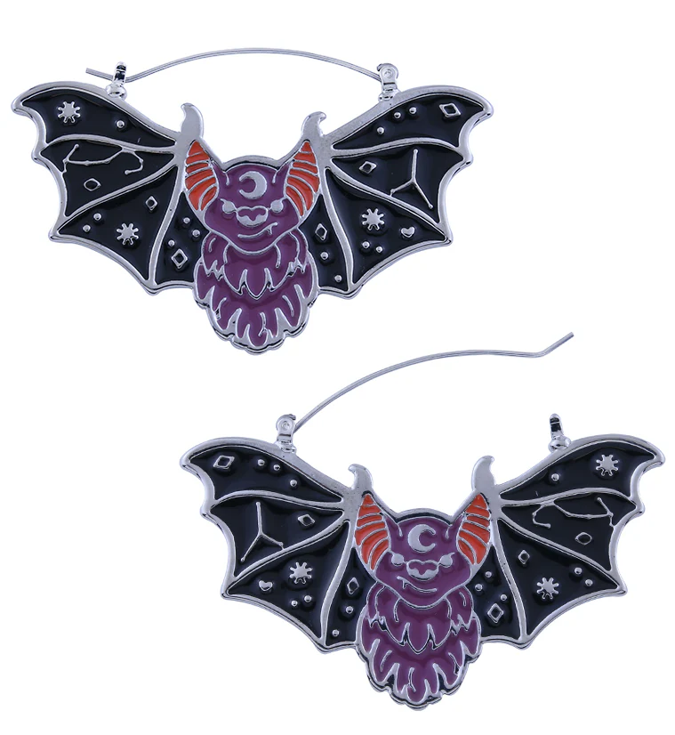 Devil Bat Stainless Steel Plug Hoops - Image 3